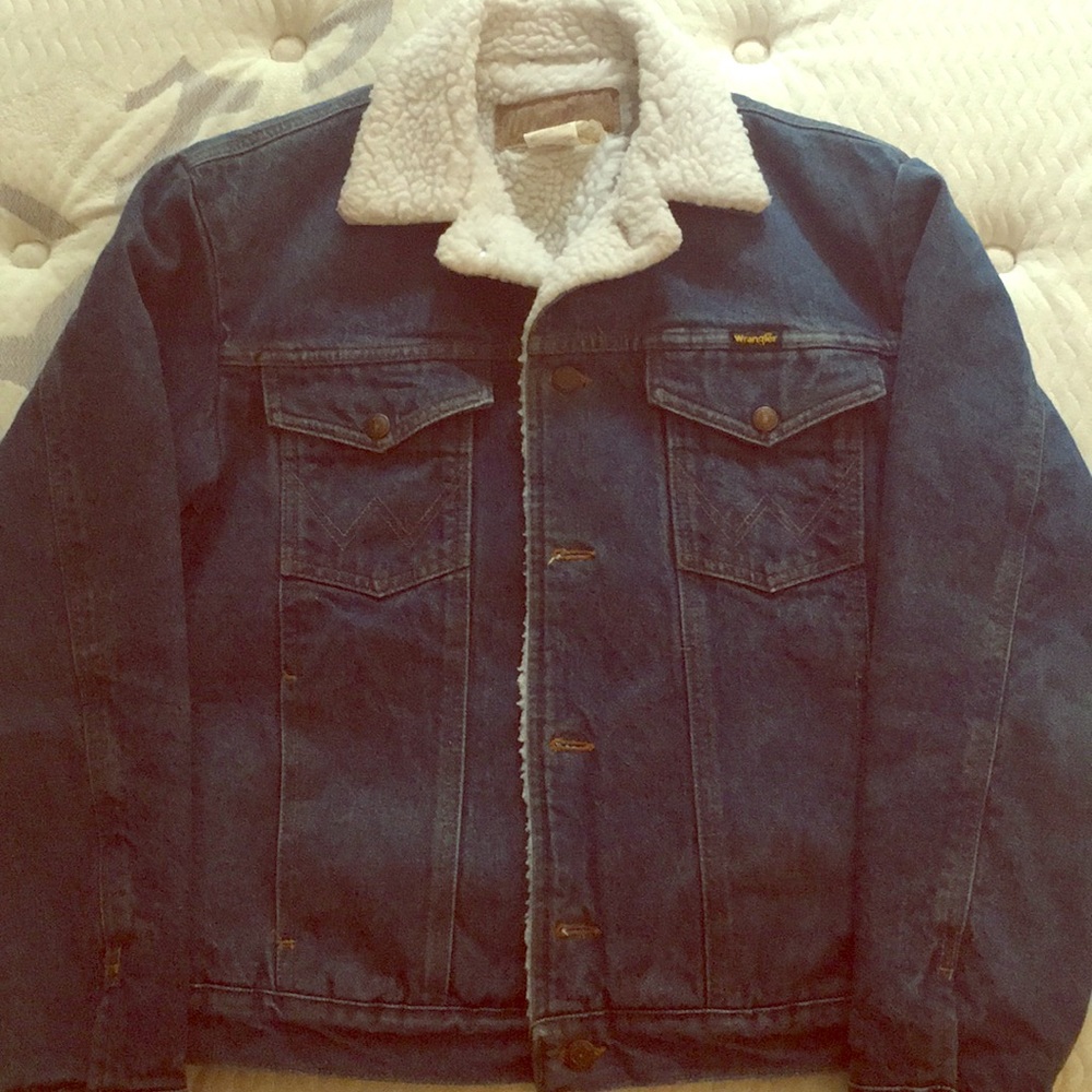 Vintage Denim Sherpa Fleece Lined Jacket